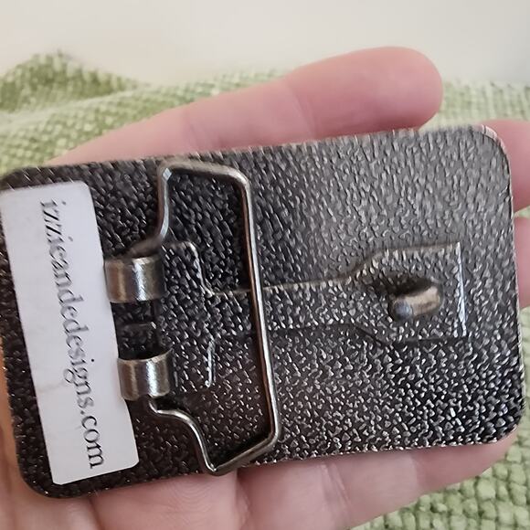 Handmade Stone Cross Belt Buckle Turquoise Howlite Beads Western 3" - Picture 2 of 8